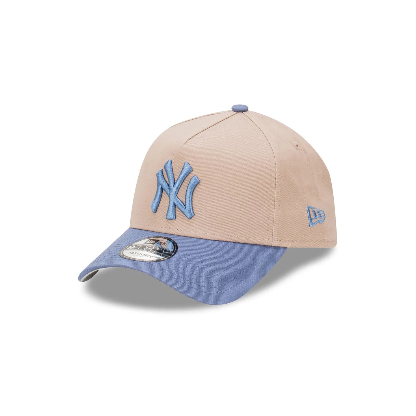 New York Yankees Hat - Seasonal 2-Tone Ash Brown and Slate Blue 9Forty A-Frame MLB Snapback Cap - New Era